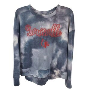 Liv Casual Louisville Cardinal Sweatshirt Women's M Gray & Red Sports Top Shirt